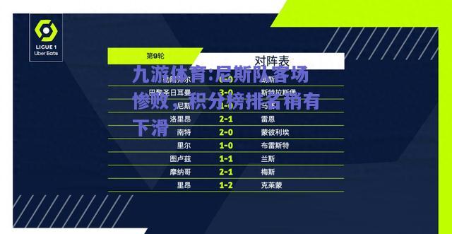 尼斯队客场惨败，积分榜排名稍有下滑